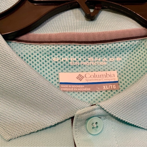 Columbia Green/Gray Sun Protection Fishing Polo Size XL - Picture 3 of 4